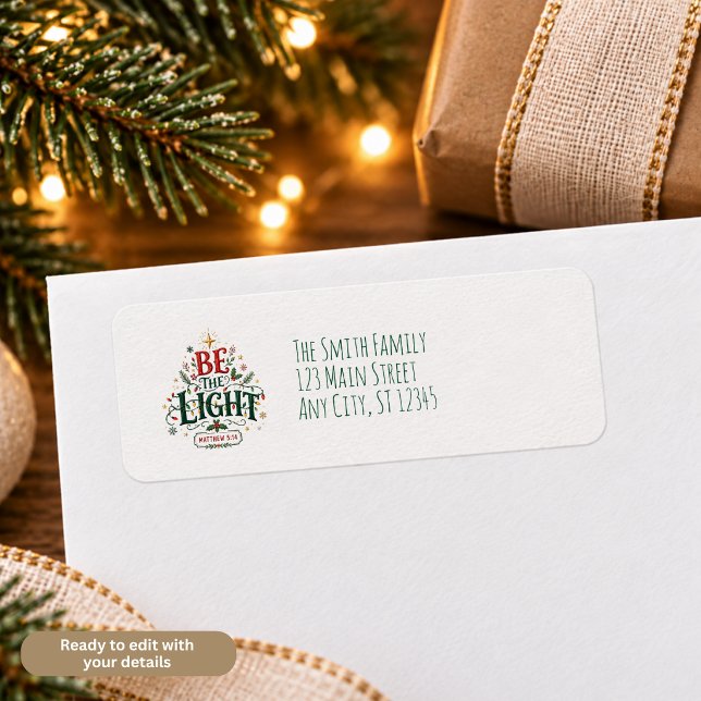 Be the Light Christmas Return Address Label (Creator Uploaded)