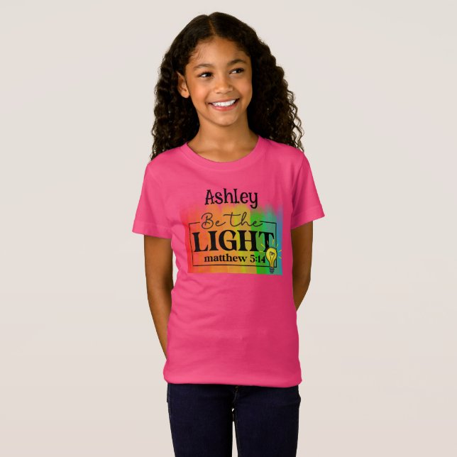 Be the Light" kids bible quote t-shirt  (Front Full)