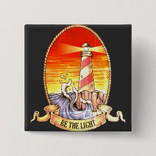 Be the Light Lighthouse Button