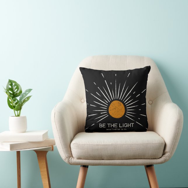 Be the Light Mathew 5 14 Sunburst Throw Pillow (Chair)