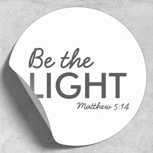 Be the Light   Matthew 5:14 Bible Verse Christian Classic Round Sticker