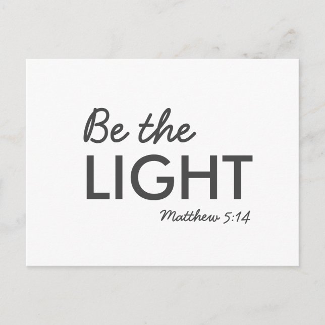 Be the Light | Matthew 5:14 Bible Verse Christian Postcard (Front)