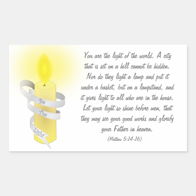 Be The Light Rectangular Sticker (Front)