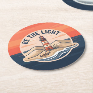 Be The Light Round Paper Coaster