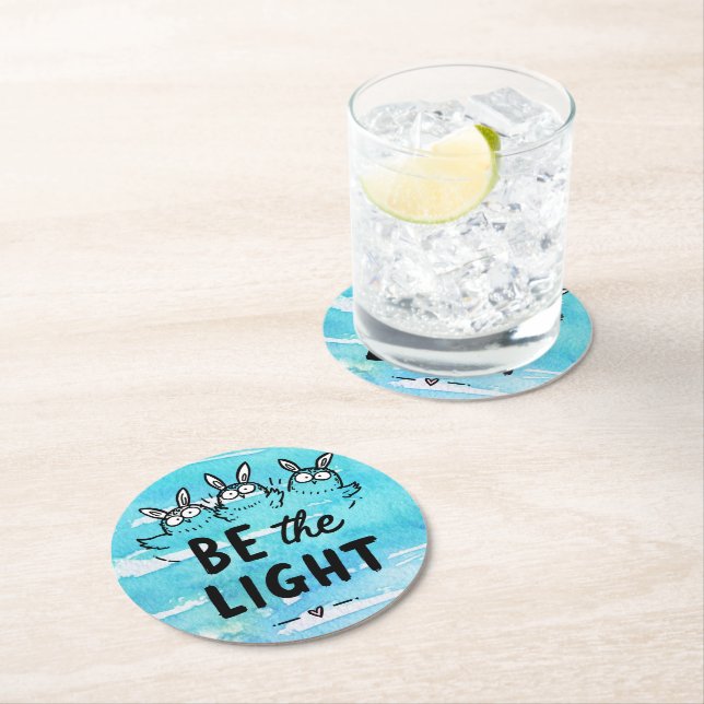 Be the Light Round Paper Coaster (Insitu)
