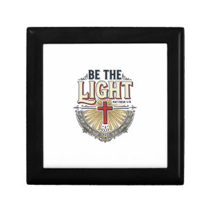 Be The Light Vintage Christian Shirt Design_1 Gift Box