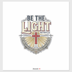 Be The Light Vintage Christian Shirt Design_1 Sticker