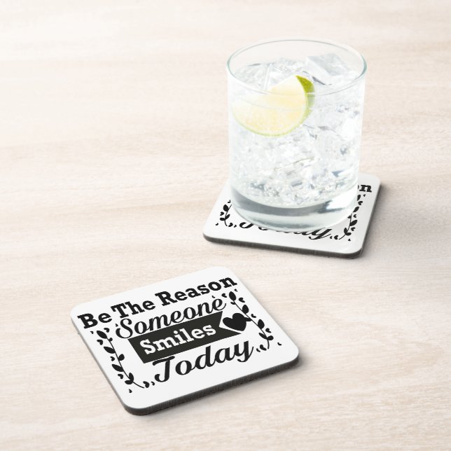 Be The Reason Someone Smiles Today Gift Box Beverage Coaster (Right Side)