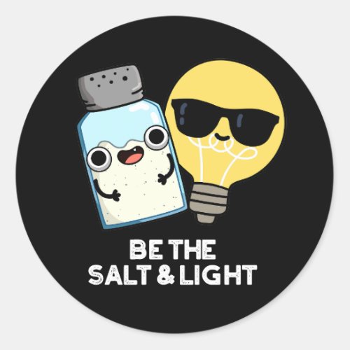 Be The Salt And Light Funny Bible Pun Dark BG Classic Round Sticker