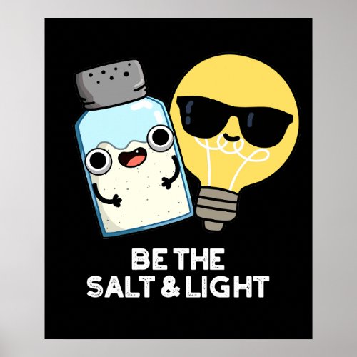 Be The Salt And Light Funny Bible Pun Dark BG Poster