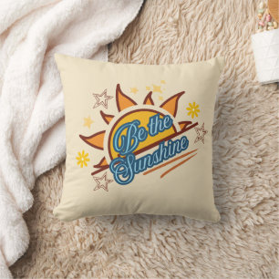 Be The Sunshine Retro Vintage Sun Graphic Throw Pillow
