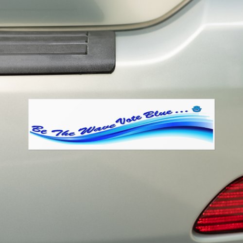 Be The Wave Vote Blue Bumper Sticker
