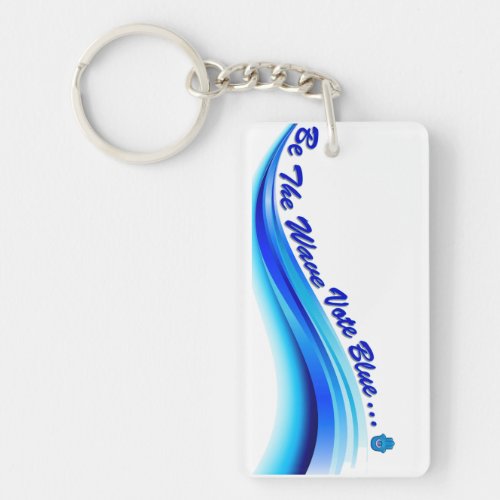 Be The Wave Vote Blue Keychain