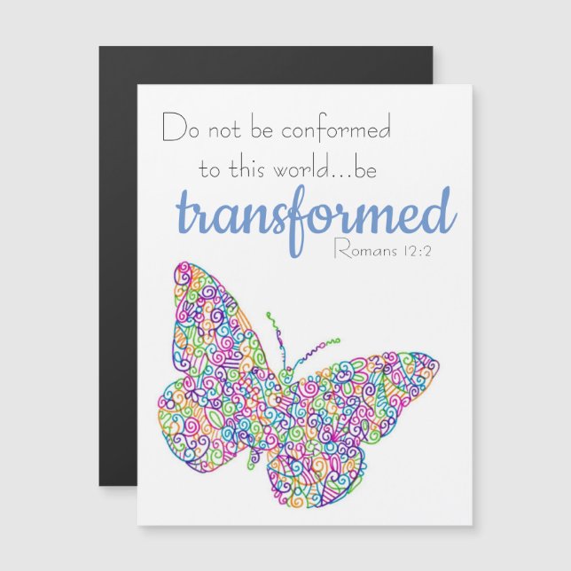 "...Be Transformed" Butterfly Magnetic Card (Front/Back)