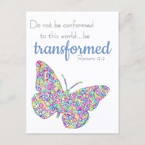 Be Transformed Butterfly Postcard