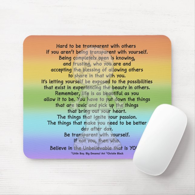 Be Transparent Mouse Pad (With Mouse)