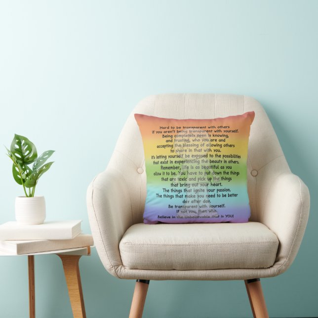 Be Transparent Throw Pillow (Chair)