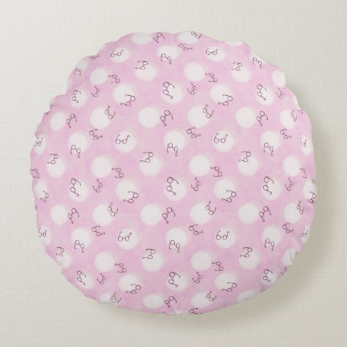 Be Trendy Wear Pink Round Pillow