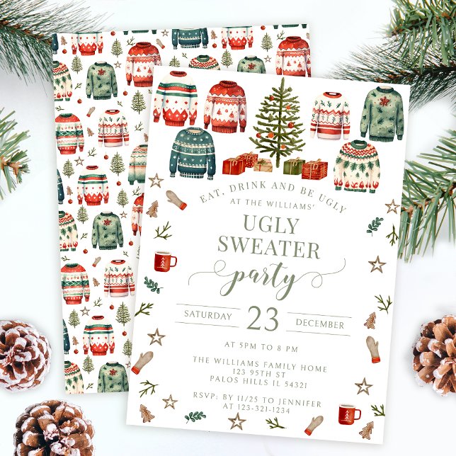 Be ugly sweater Christmas party invitation (Creator Uploaded)