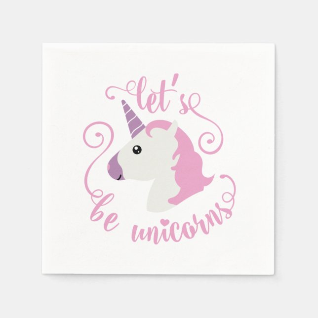 Be Unicorns (emoji) Paper Napkins (Front)
