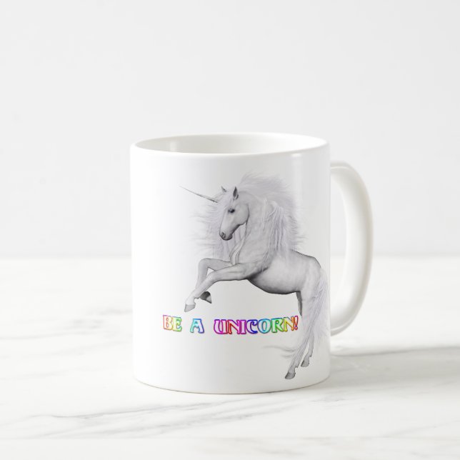Be Unique, Be a Unicorn Coffee Mug (Front Right)