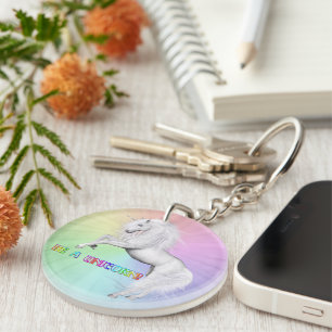Be Unique, Be a Unicorn Keychain