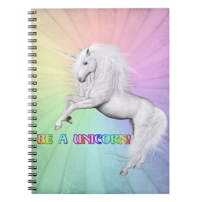 Be Unique, Be a Unicorn Notebook (Front)