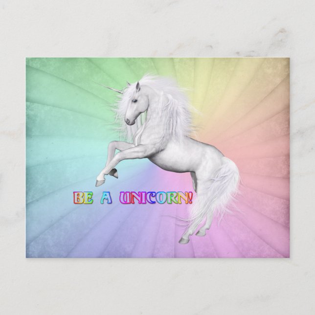 Be Unique, Be a Unicorn Postcard (Front)