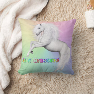 Be Unique, Be a Unicorn Throw Pillow