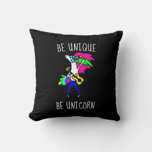 Be Unique Be Unicorn Throw Pillow