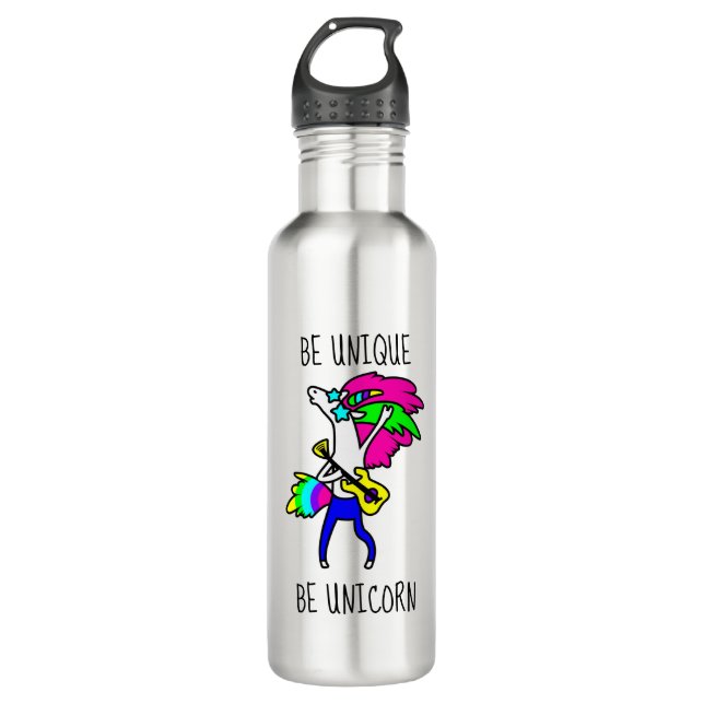 Be Unique Be Unicorn Water Bottle (Front)