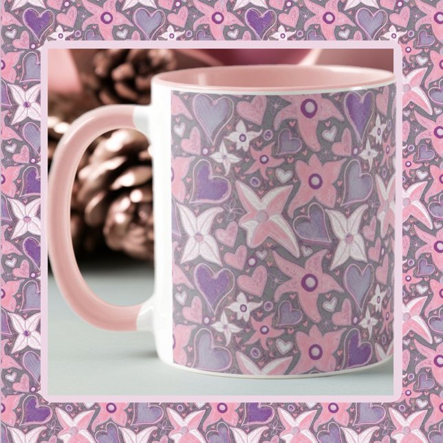 Be Unique Be Yourself Pattern In Pink/Purple  Mug (Creator Uploaded)