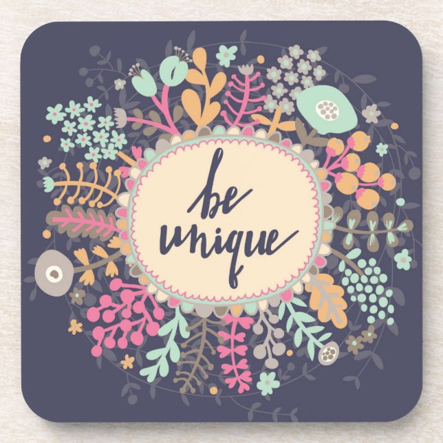 Be Unique Drink Coaster (Front)