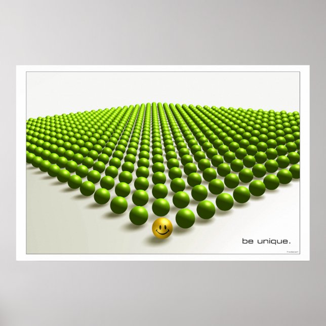 Be unique (green) poster (Front)