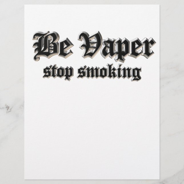 Be vaper, stop smoking flyer (Front)