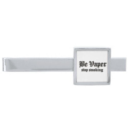 Be vaper stop smoking silver finish tie clip