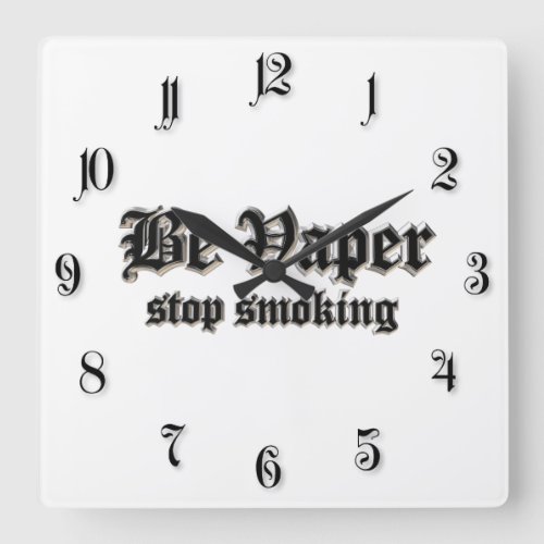 Be vaper stop smoking square wall clock