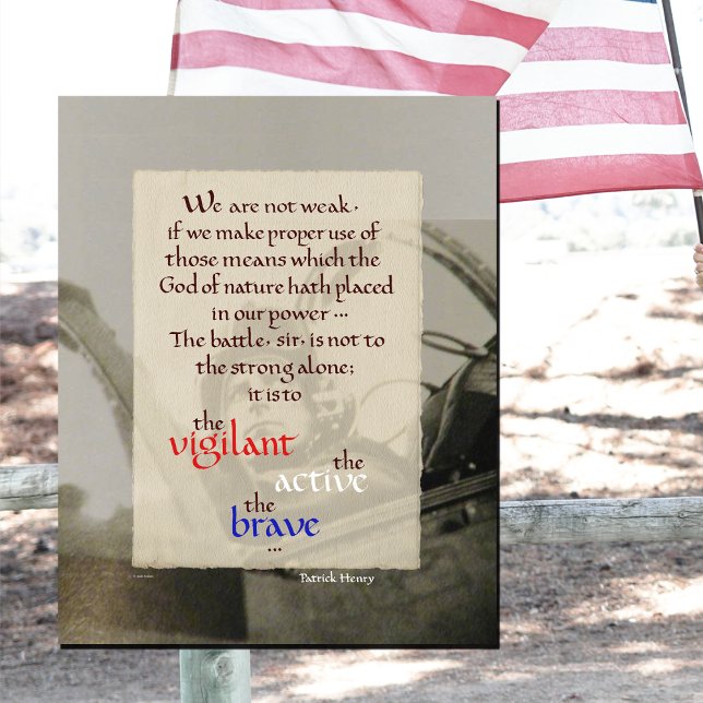 BE VIGILANT PATRICK HENRY QUOTE WITH PILOT POSTER (Creator Uploaded)