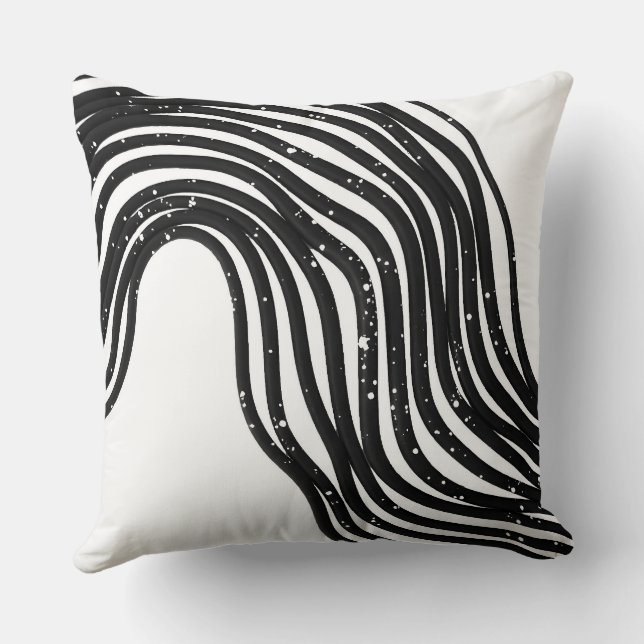 Be Wavy, Never Straight Throw Pillow (Back)