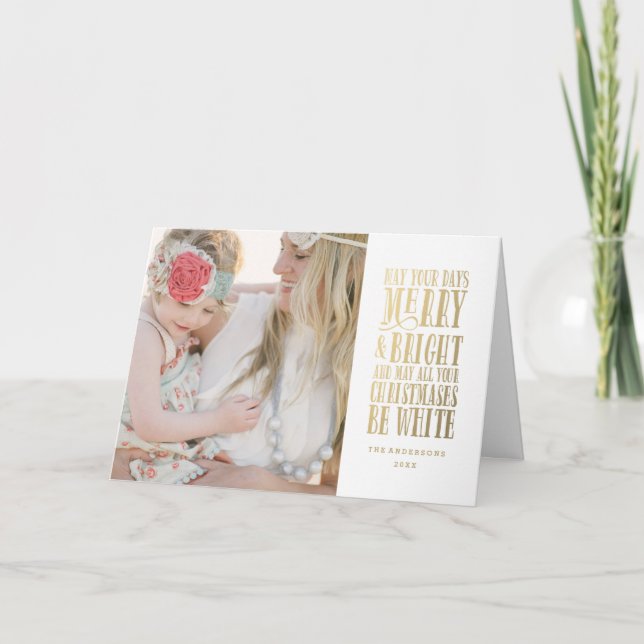 Be White | Holiday Photo Greeting Card (Front)