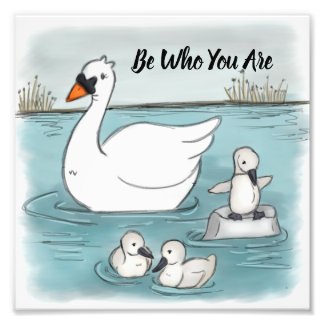 Be Who You Are Beautiful Playful Swans Photo Print