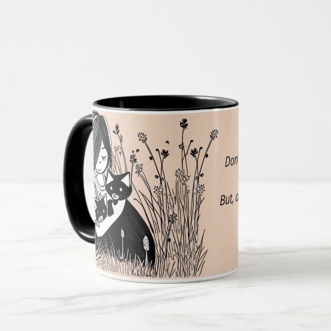 Be who you are, girl, cats bardomania beige mug (Front Left)