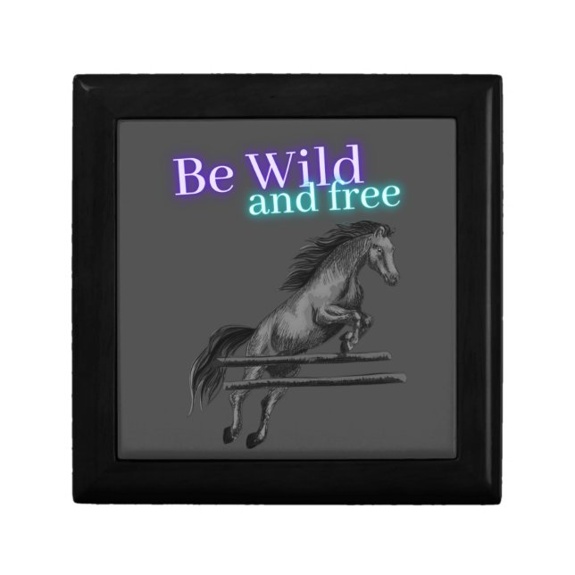 Be Wild and Free Horse Jumping Gift Box (Front)