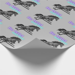 Be Wild and Free Horse Jumping Wrapping Paper