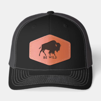 Be Wild Bison Leather Patch Hat