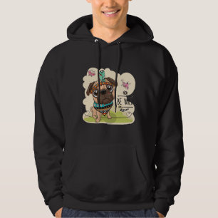 Be Wild Cute tribal Pug Dog with feathers Classic  Hoodie