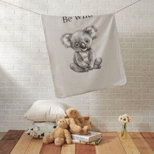 Be Wild Koala Bear Safari Animal   Baby Blanket