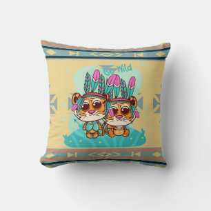 Be Wild Little Tigers Throw Pillow