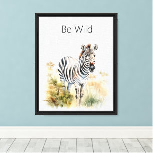 Be Wild Zebra Canvas Print