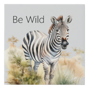 Be Wild Zebra Faux Canvas Print